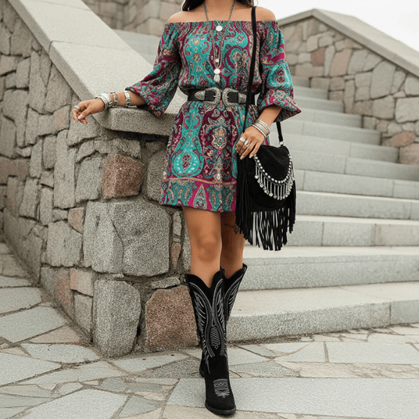 Velira Footwear Women Maren Siuvinėtos Vakarų Batai