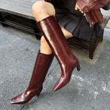 Velira Footwear Women Milano Kvadratiniai Pirštai Iki Kelių Batai