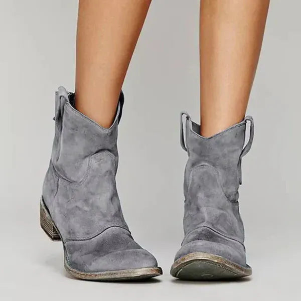 Velira Footwear Women Pilka / 5.0 Sedona Suede-Touch Vakarų Apykaklės Batas
