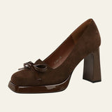 Velira Footwear Women Ruda / 5.0 Veronos bateliai su bloko kulnu ir kaspinu