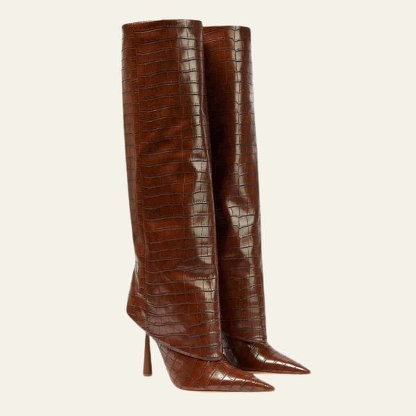 Velira Footwear Women Ruda / 5.0 Vienos Kroko Stiletto Batai