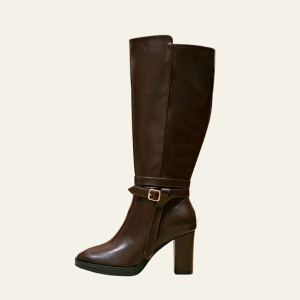 Velira Footwear Women Ruda / 6.0 Florencijos Buckle-Strap Kelių Ilgio Kulniukai