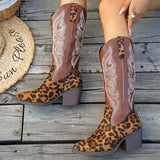 Velira Footwear Women Sedona Vakarų Siuvinėtos Kelių Ilgio Batai
