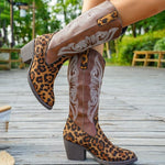 Velira Footwear Women Sedona Vakarų Siuvinėtos Kelių Ilgio Batai