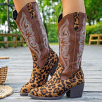 Velira Footwear Women Sedona Vakarų Siuvinėtos Kelių Ilgio Batai