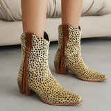 Velira Footwear Women Sedonos leopardų rašto kaubojiški batai
