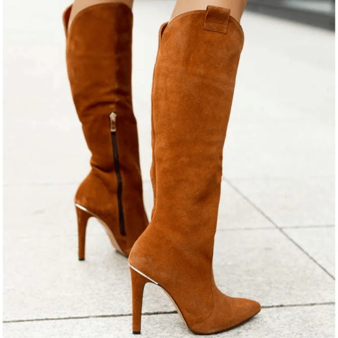 Velira Footwear Women Siena Suede Kelių Ilgio Batai