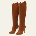 Velira Footwear Women Siena Suede Kelių Ilgio Batai