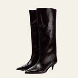 Velira Footwear Women Tamsiai ruda / 5.0 Paryžiaus patentuotas odinis botas