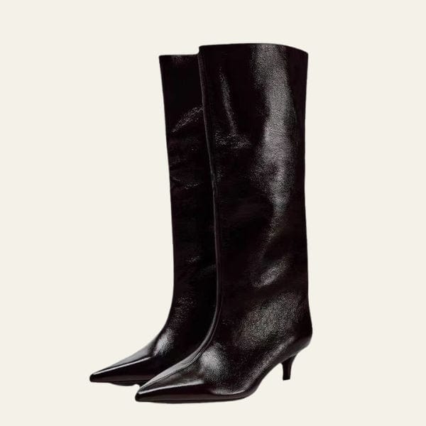 Velira Footwear Women Tamsiai ruda / 5.0 Paryžiaus patentuotas odinis botas