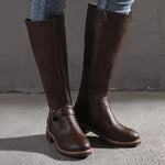 Velira Footwear Women Tamsiai ruda / 5.0 Verona užtrauktuko detalėmis iki kelių batai