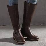 Velira Footwear Women Tamsiai ruda / 5.0 Verona užtrauktuko detalėmis iki kelių batai