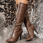 Velira Footwear Women Tamsiai ruda / 6.0 Liora Aukštakulniai Kelio Batai