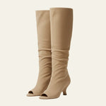 Velira Footwear Women Valensijos Suede Peep-Toe Batai
