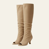 Velira Footwear Women Valensijos Suede Peep-Toe Batai