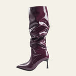 Velira Footwear Women Verona Gloss Slouch Kelnių Batai