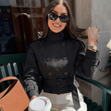 Velira High-Neck Belted Trench Coat | Isabelle Aukštos Kaklo Diržinis Paltas | Izabelė