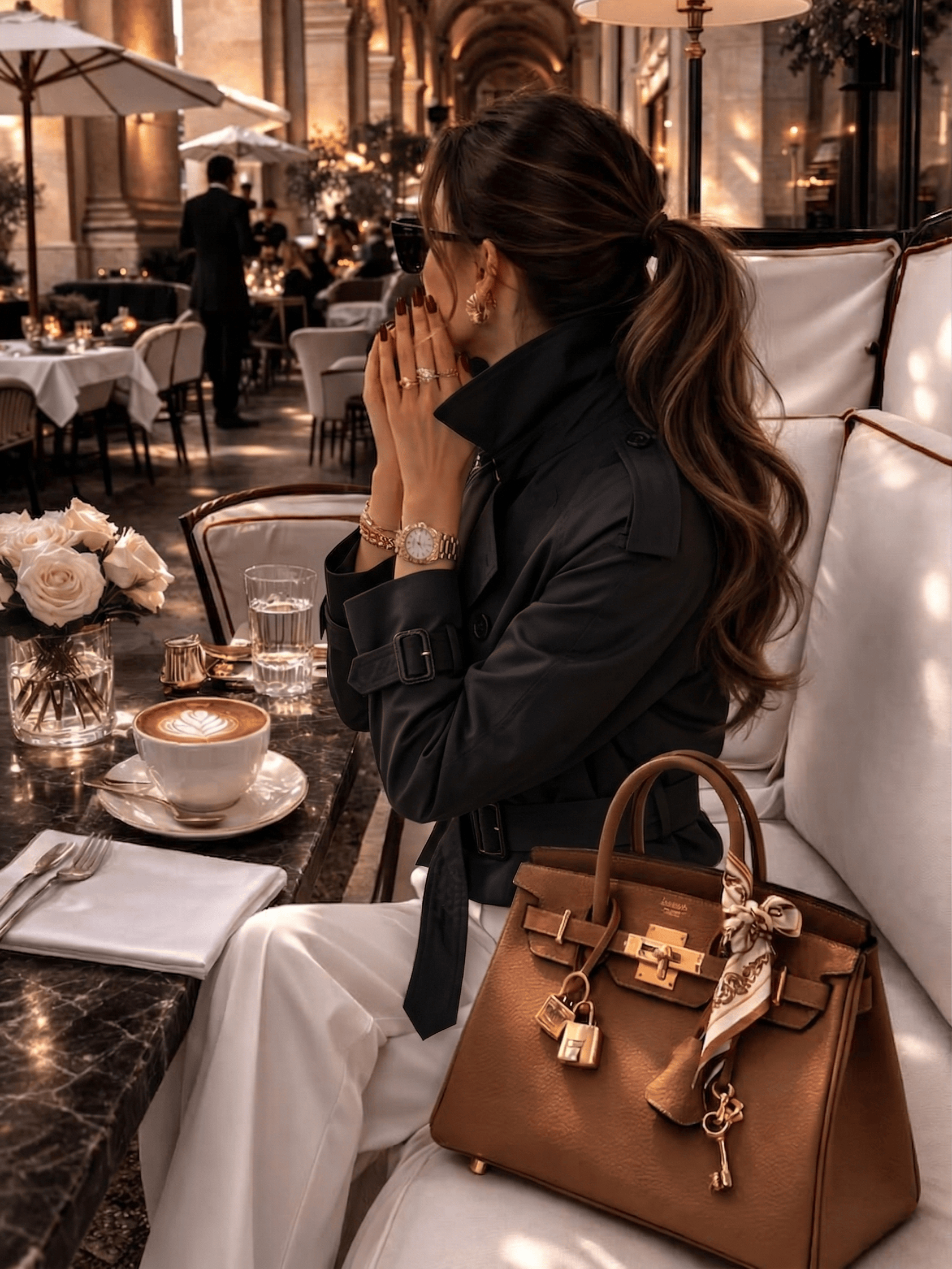 Velira High-Neck Belted Trench Coat | Isabelle Aukštos Kaklo Diržinis Paltas | Izabelė