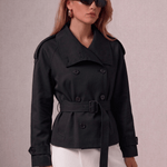 Velira High-Neck Belted Trench Coat | Isabelle Aukštos Kaklo Diržinis Paltas | Izabelė