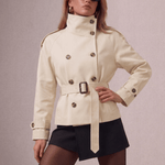 Velira High-Neck Belted Trench Coat | Isabelle Aukštos Kaklo Diržinis Paltas | Izabelė
