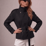 Velira High-Neck Belted Trench Coat | Isabelle Aukštos Kaklo Diržinis Paltas | Izabelė