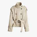 Velira High-Neck Belted Trench Coat | Isabelle Aukštos Kaklo Diržinis Paltas | Izabelė