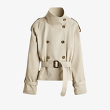Velira High-Neck Belted Trench Coat | Isabelle Aukštos Kaklo Diržinis Paltas | Izabelė