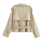 Velira High-Neck Belted Trench Coat | Isabelle Aukštos Kaklo Diržinis Paltas | Izabelė