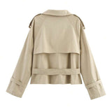 Velira High-Neck Belted Trench Coat | Isabelle Aukštos Kaklo Diržinis Paltas | Izabelė