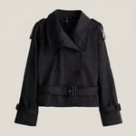 Velira High-Neck Belted Trench Coat | Isabelle Juoda / S Aukštos Kaklo Diržinis Paltas | Izabelė