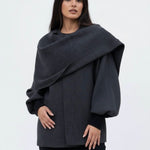 Velira Iris | Cowl Neck Cape Coat for Women Iris | Moteriškas Cape Paltas su Kaklo Apykakle