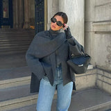 Velira Iris | Cowl Neck Cape Coat for Women Iris | Moteriškas Cape Paltas su Kaklo Apykakle