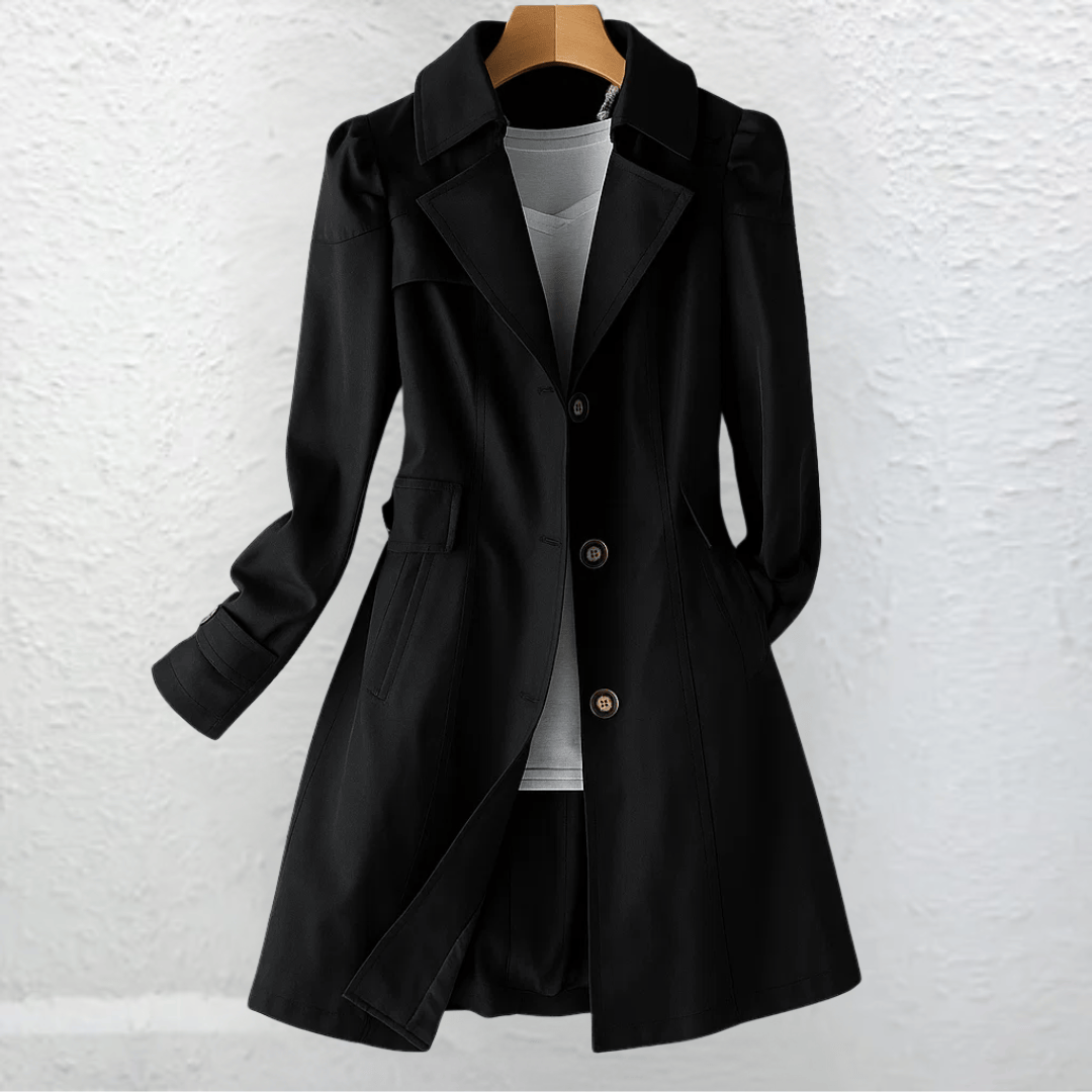 Velira JACKETS & COATS Juoda / XS Clara | Klasikinis vintage trenčkotis