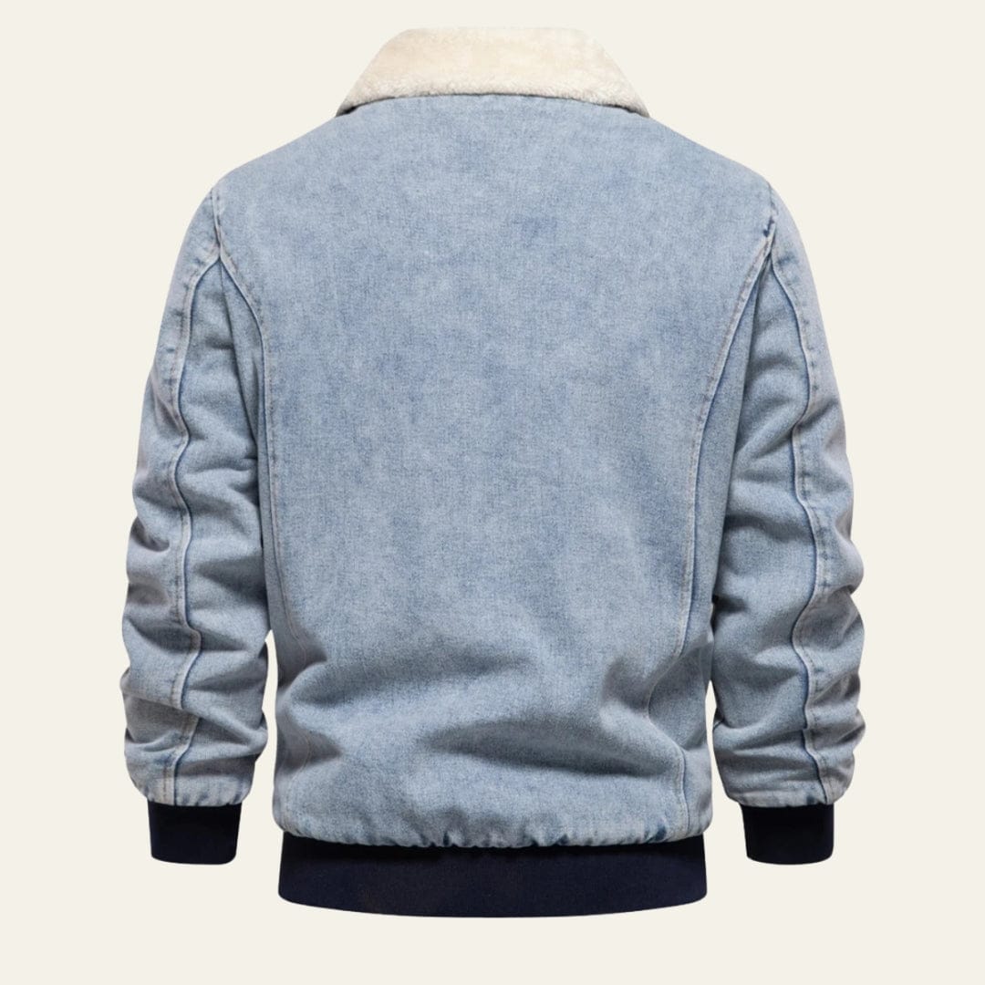 Velira Jackets & Overcoats Aspen avių kailio apykaklės džinsinis švarkas