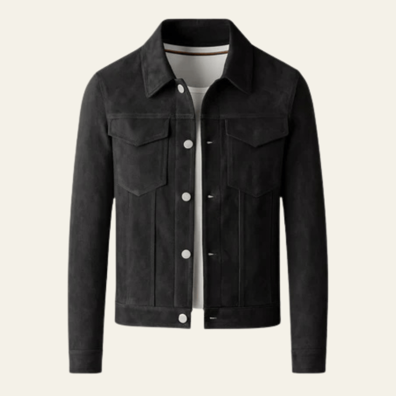 Velira Jackets & Overcoats Juoda / M Vienos Vienos Stretch Suede Lapelekas
