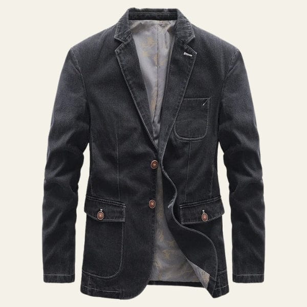 Velira Jackets & Overcoats Juoda pilka / S Hudson Plaunamas Džinsinis Švarkas