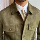 Velira Jackets & Overcoats Kortinos Suede Apykaklės Švarkas