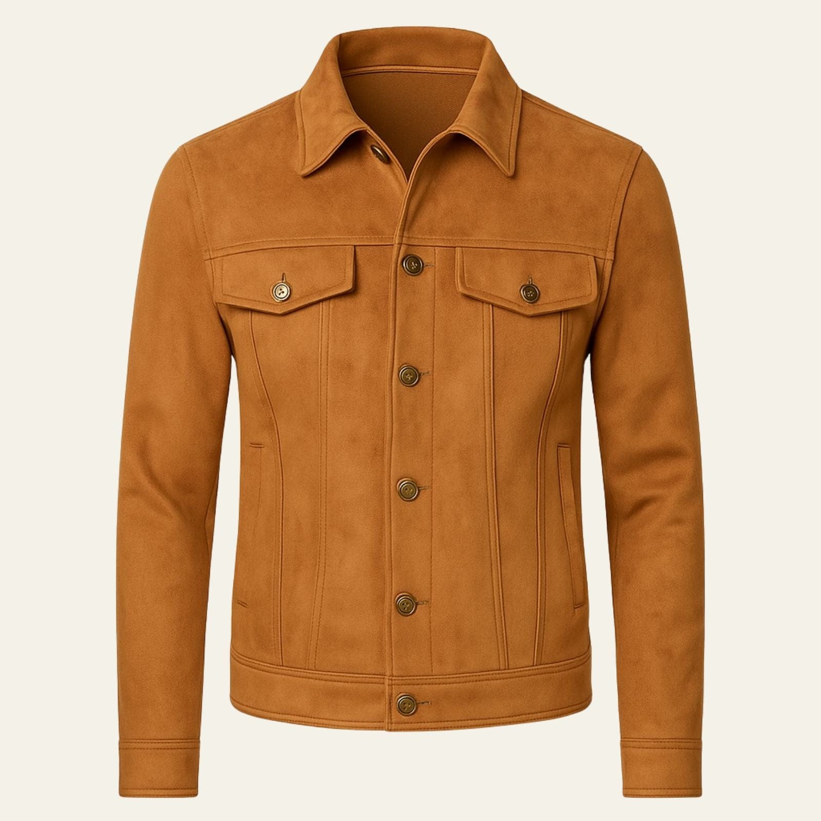 Velira Jackets & Overcoats Oranžinė / M Kortinos Suede Apykaklės Švarkas