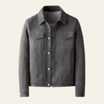 Velira Jackets & Overcoats Pilka / M Vienos Vienos Stretch Suede Lapelekas