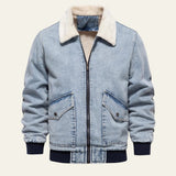 Velira Jackets & Overcoats Šviesiai mėlyna / S Aspen avių kailio apykaklės džinsinis švarkas