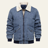 Velira Jackets & Overcoats Tamsiai mėlyna / S Aspen avių kailio apykaklės džinsinis švarkas