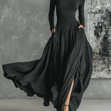 Velira Juoda / S Eva™ | Elegantiškas komplektas su plisuota sijonu