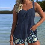 Velira Jūrinė mėlyna / XS Rocío™ | Juostuotas tankinis su dviem dalimis