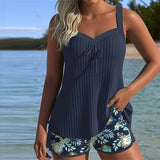Velira Jūrinė mėlyna / XS Rocío™ | Juostuotas tankinis su dviem dalimis