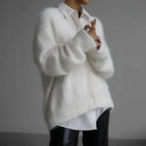 Velira Knitwear & Tops Balta / XS Veronos ilgas rankovės mezgimo kardiganas
