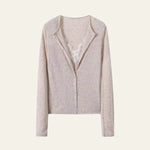 Velira Knitwear & Tops Bežinė / S Paryžiaus nėriniuotas mygtukų kardiganas