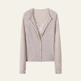 Velira Knitwear & Tops Bežinė / S Paryžiaus nėriniuotas mygtukų kardiganas