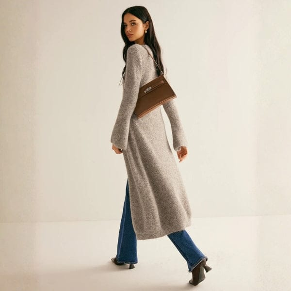 Velira Knitwear & Tops Florencijos mygtukų priekio ilgas megztinis kardiganas