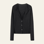 Velira Knitwear & Tops Juoda / S Paryžiaus nėriniuotas mygtukų kardiganas