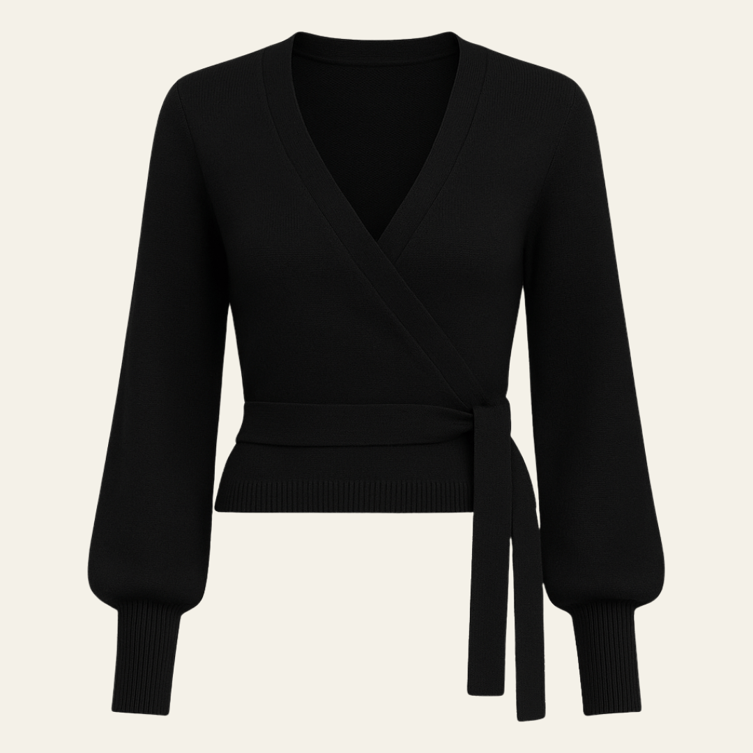 Velira Knitwear & Tops Juoda / XS Sorrento Wrap Megztinis Kardiganas